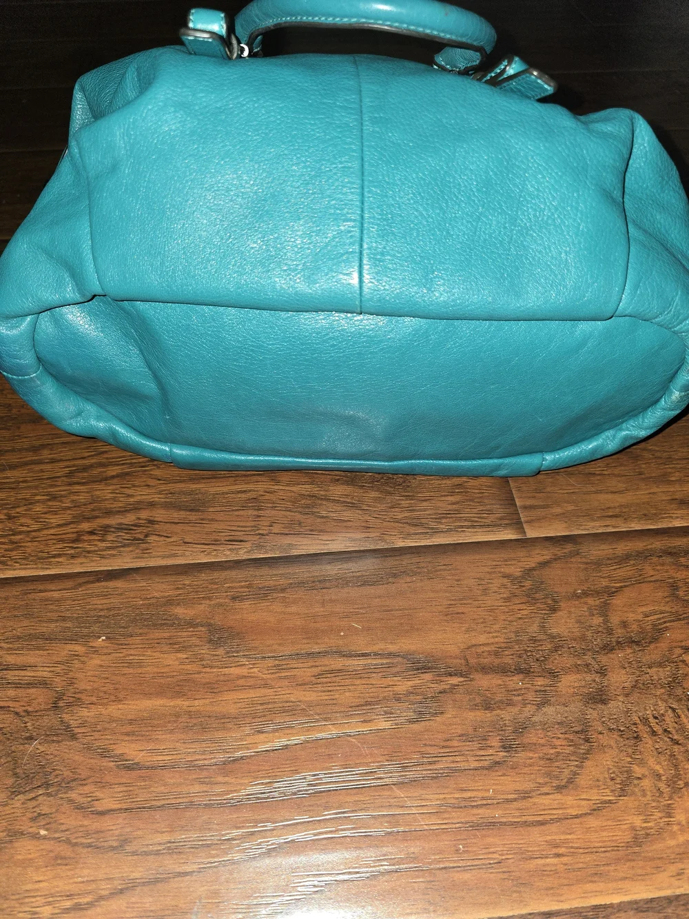 Coach Teal Leather Satchel with Removable Strap